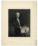 John D. Rockefeller Signed Portrait Engraving -- Measures 13'' x 17.25''
